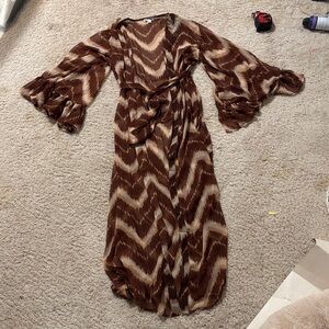 BFYNE brown cover up dress